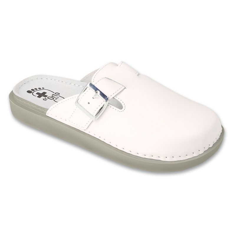 Dr.ORTO Befado women's slippers with leather bottom 179D002 white