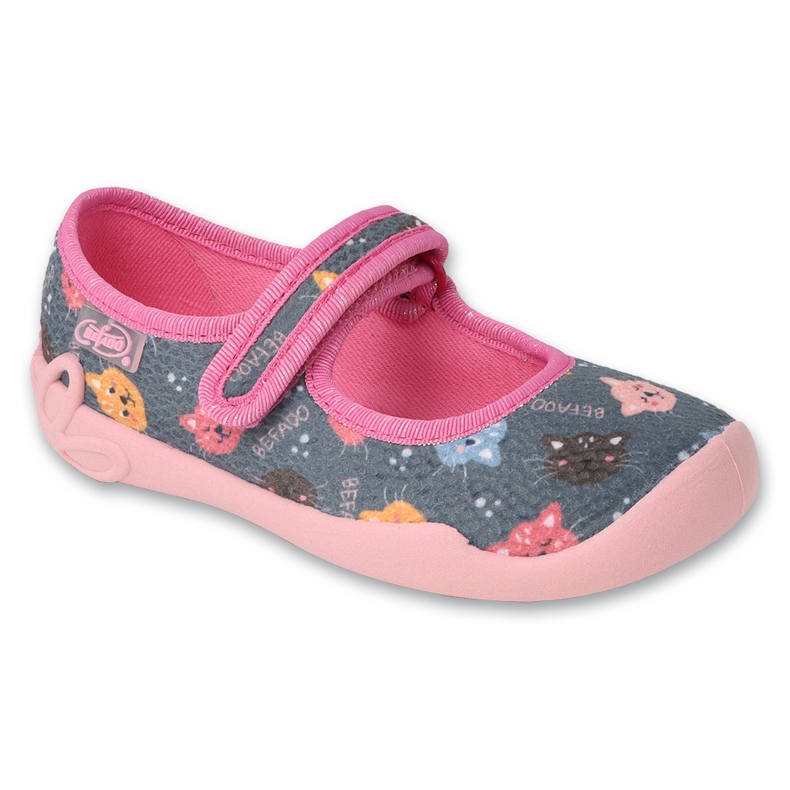 Befado children's slippers 114X537 gray and pink with dragons