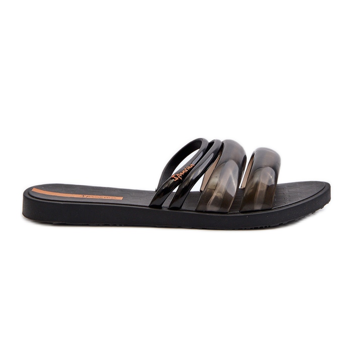 Women's Flat Rubber Flip-Flops 26727 Ipanema Puffer Tiras Fem Black