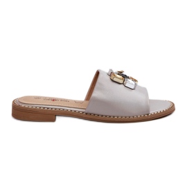 Women's Flip-Flops With Decorations S.Barski KV27-031 Beige