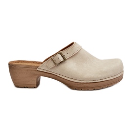 Women's Clogs On Low Heels Inblu BL000004 Beige