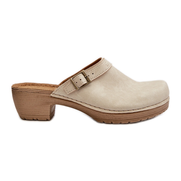 Women's Clogs On Low Heels Inblu BL000004 Beige