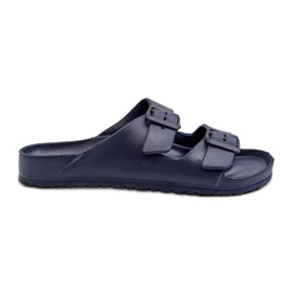 Men's light foam flip-flops with buckles, navy blue Avatara