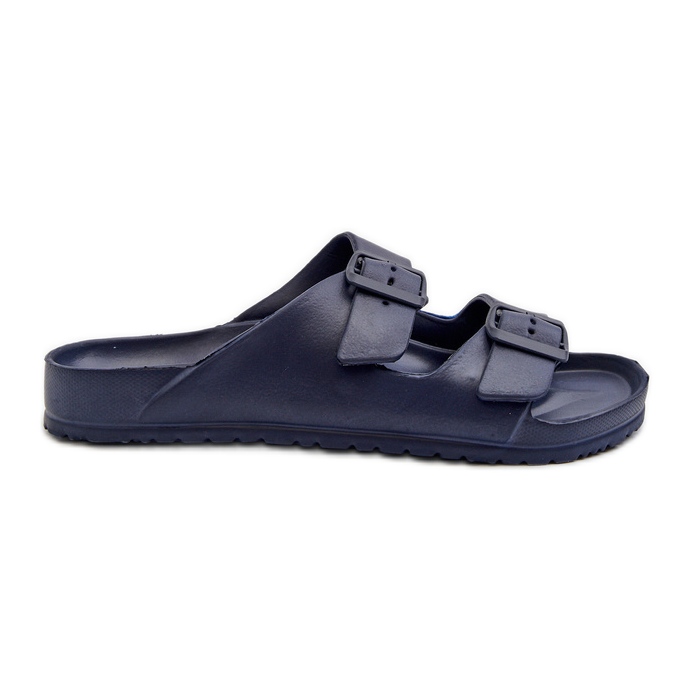 Men's light foam flip-flops with buckles, navy blue Avatara