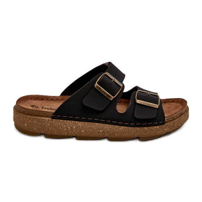 Light Comfortable Men's Flip-Flops With Buckles Inblu MT000016 Black