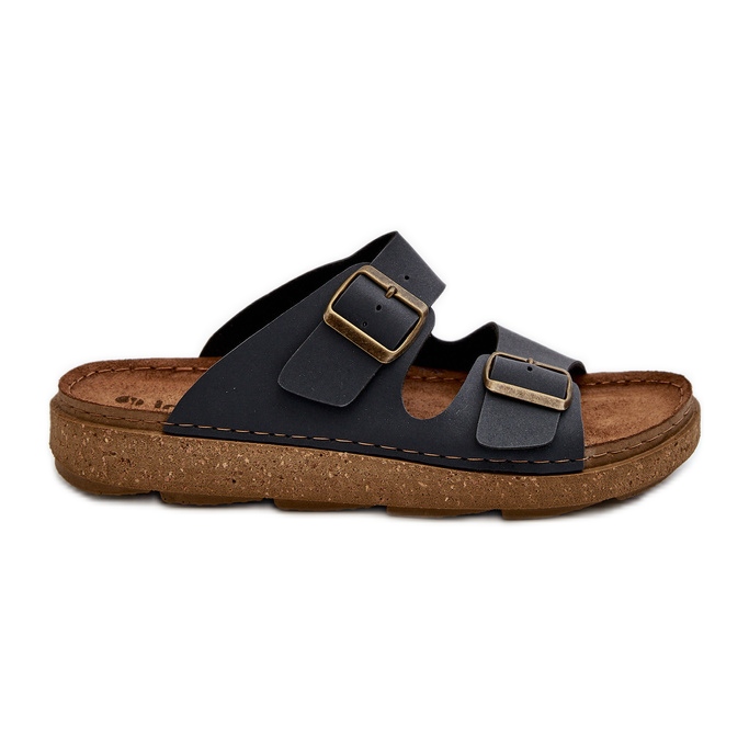 Light Comfortable Men's Flip-Flops With Buckles Inblu MT000016 Navy Blue