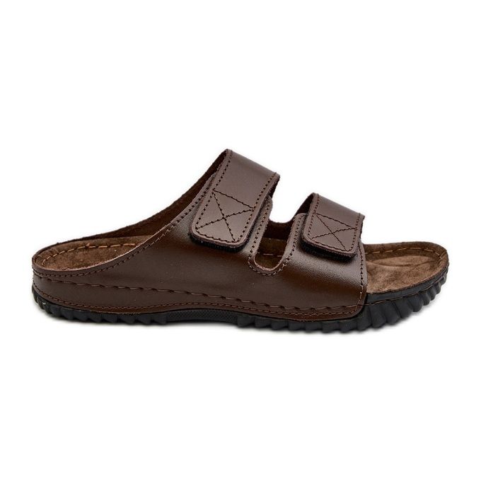 Comfortable Men's Flip-Flops With Velcro Straps Inblu FM00001U Dark Brown