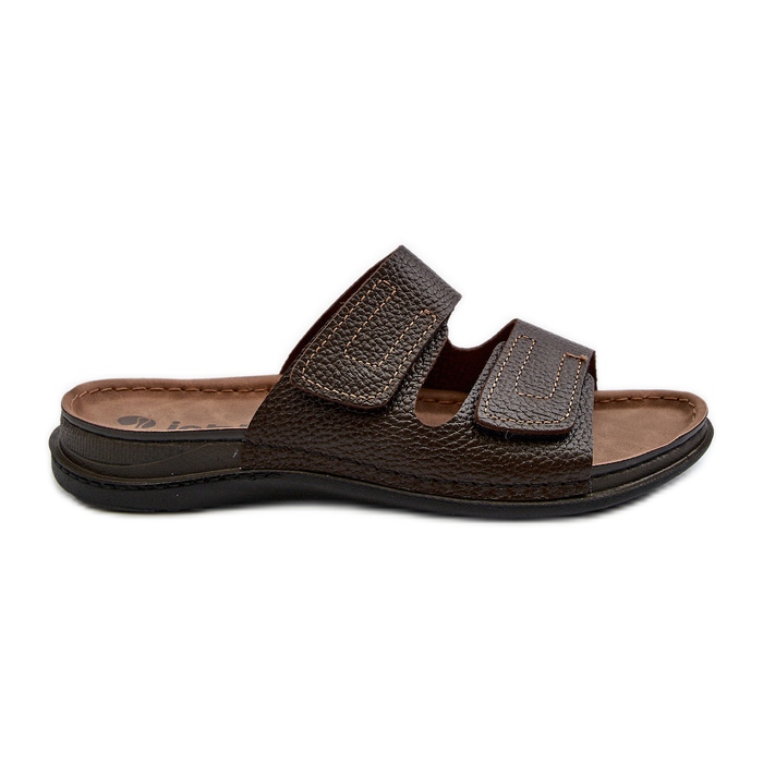 Comfortable Men's Flip-Flops With Velcro Straps Inblu GV00002I Dark Brown