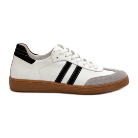 Zazoo N1068 Women's Leather Low Sneakers, White