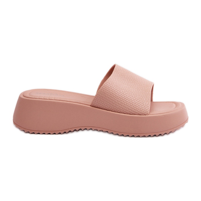Women's Flip-Flops On A Platform And Wedge, Pink Vimarils