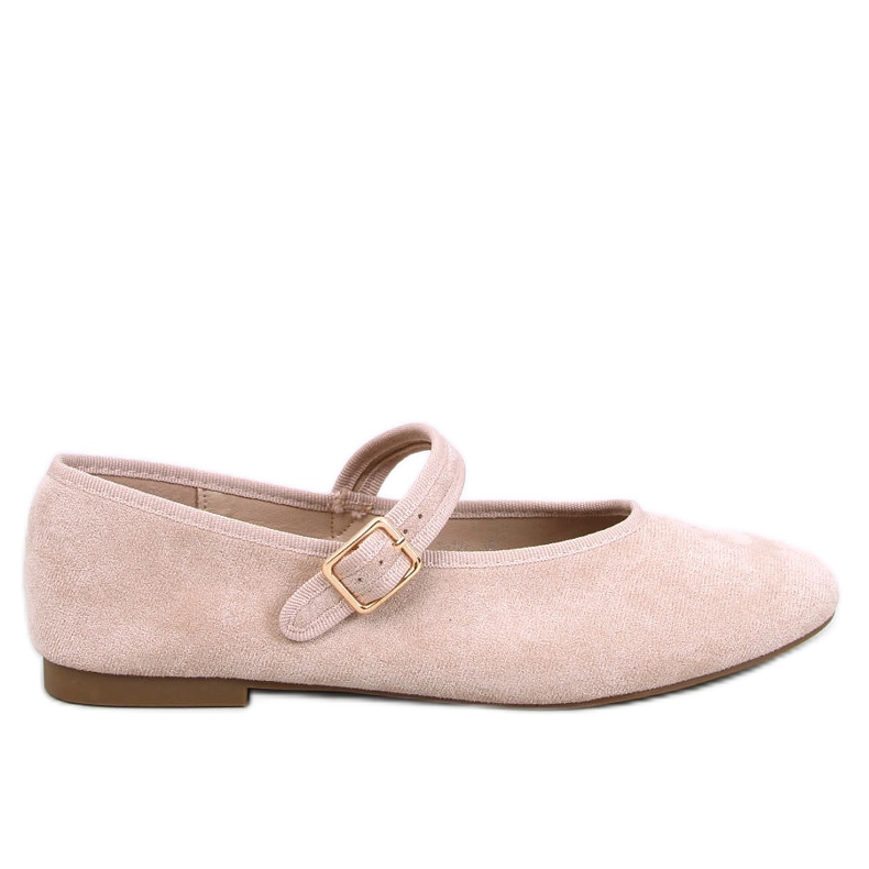 Soltani Khaki ballet flats with a strap beige