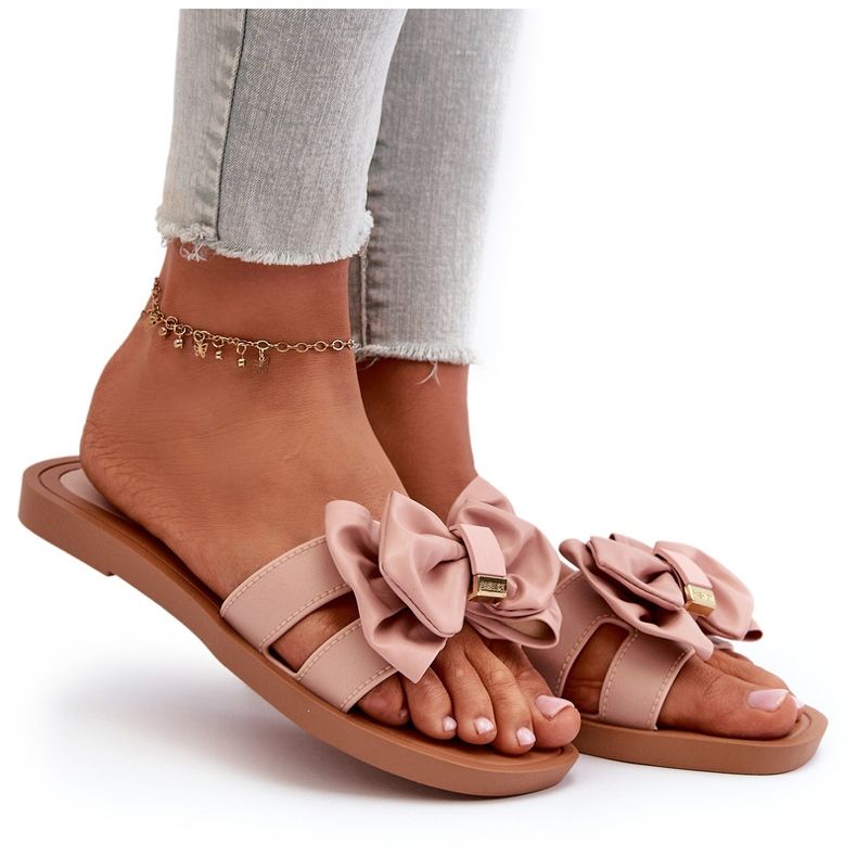 Women's Flip-Flops With Bow Pink Rivarina