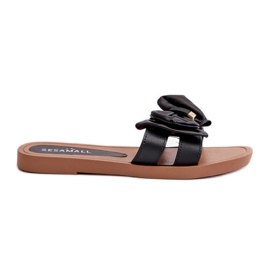 Women's Flip-Flops With Bow Black Rivarina Women's Flip-Flops With Bow Black Rivarina