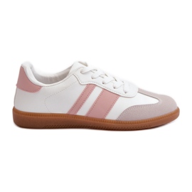 Women's Low Eco Leather Sneakers White and Pink Relialia