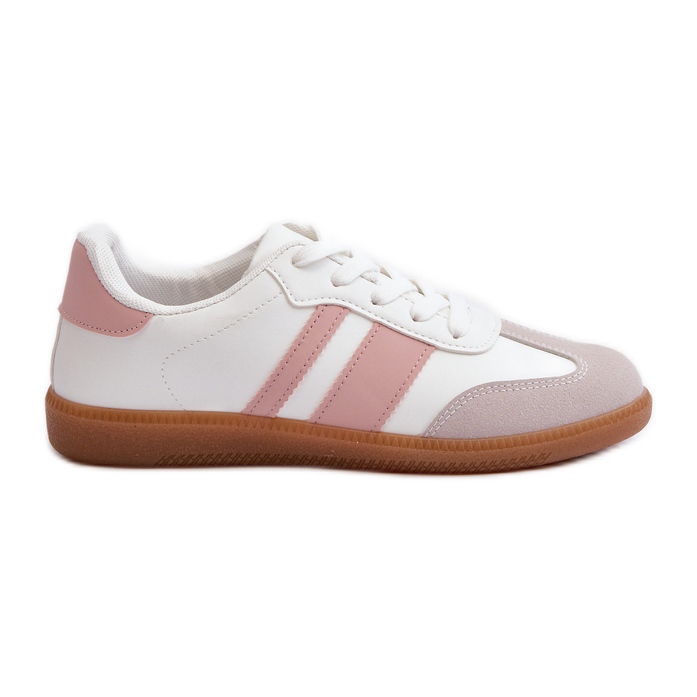 Women's Low Eco Leather Sneakers White and Pink Relialia Women's Low Eco Leather Sneakers White and Pink Relialia