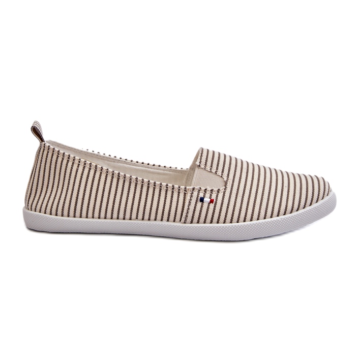 News Women's Beige Pazaria Slip-On Striped Sneakers