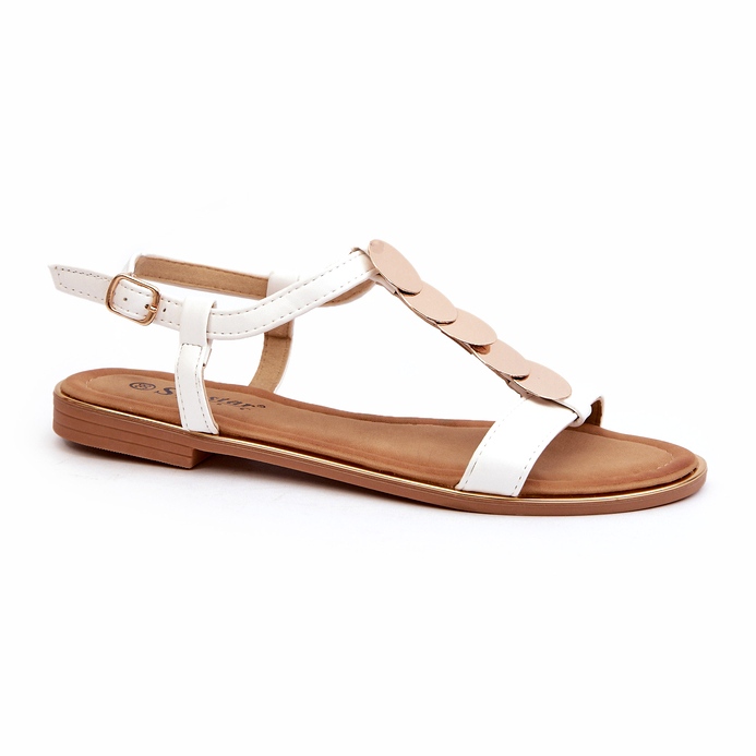 Seastar Women's Flat Sandals Made of Eco Leather, White