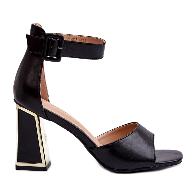 Elegant Women's Sandals on a High Heel Black Rosazara