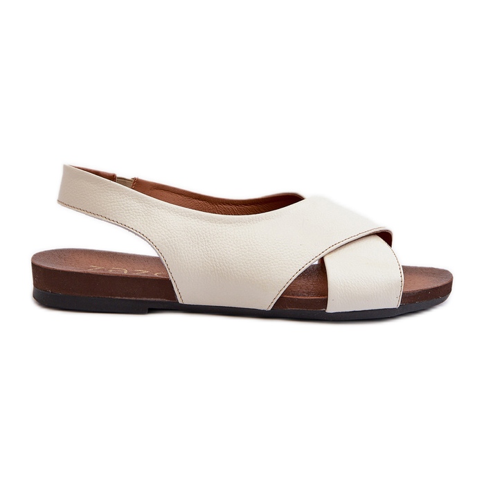 Zazoo 40407 Women's Leather Sandals Light Beige