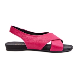 Zazoo 40407 Fuchsia Leather Sandals for Women pink