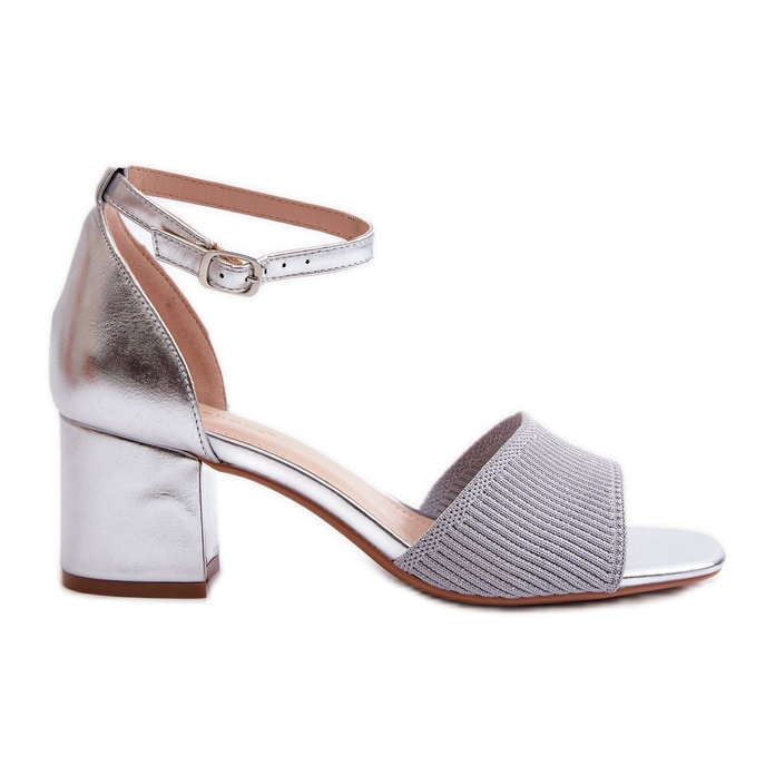 Women's Sandals On The Heel Silver Desvia