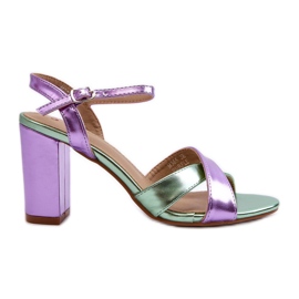 Eco Leather High Heel Sandals Purple Abilica violet