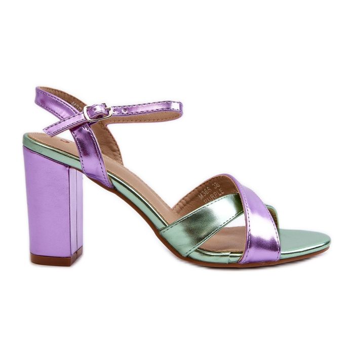 Eco Leather High Heel Sandals Purple Abilica violet