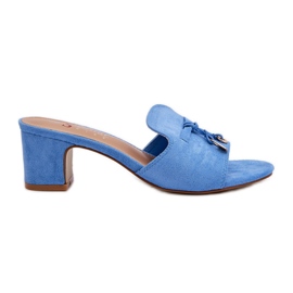 Women's Flip-Flops Eco Suede High Heels Blue Jemenna Women's Flip-Flops Eco Suede High Heels Blue Jemenna