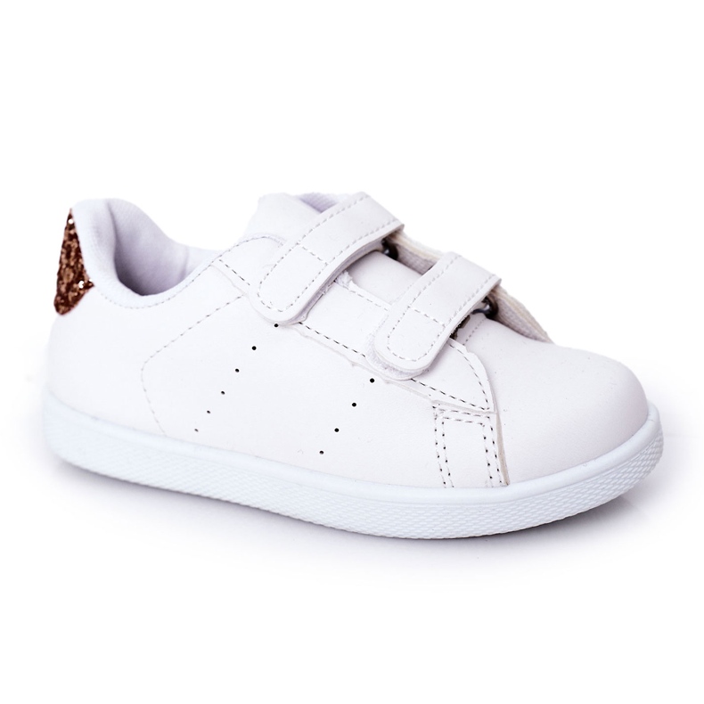 Children's white and golden sneakers