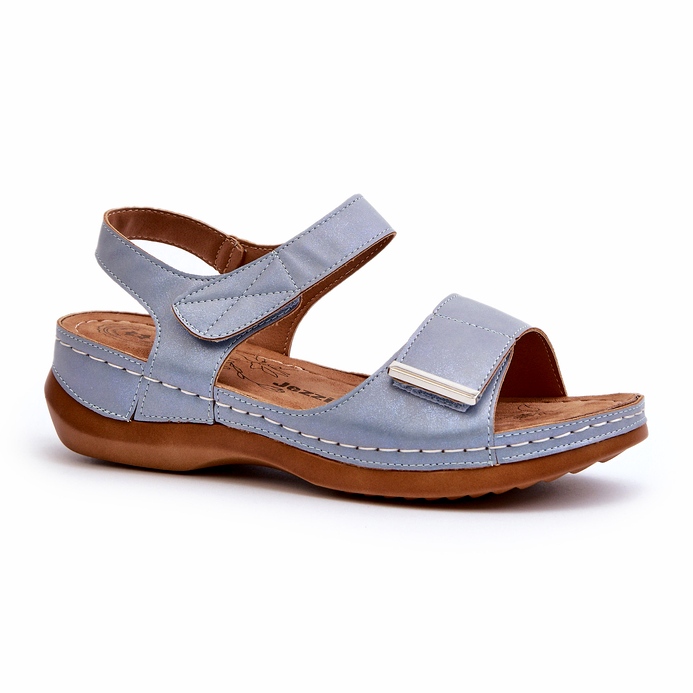 Evento Comfortable Women's Velcro Sandals Blue Iphiope Evento Comfortable Women's Velcro Sandals Blue Iphiope