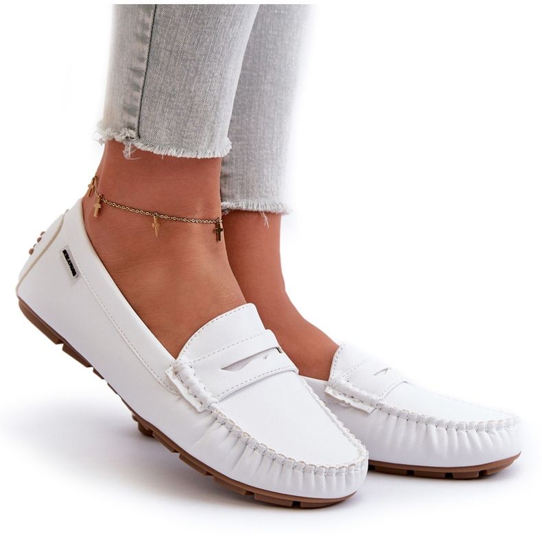 Women's Moccasins Made of Eco Leather White Rerceria