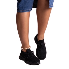 Madi Black Fabric Sneakers