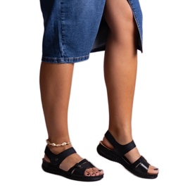 Huri Black Platform Sandals