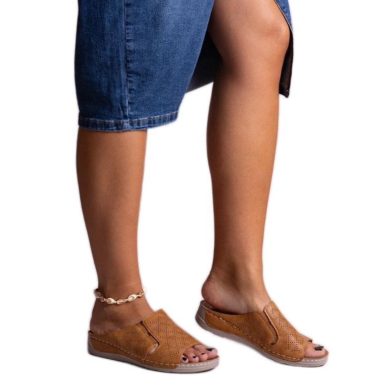 Marouna Brown Perforated Slides