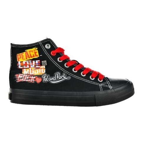 Men's High Top Sneakers - 30. Pol 'AND'ROCK X Big Star OO174801 - Pre-sale black Men's High Top Sneakers - 30. Pol 'AND'ROCK X Big Star OO174801 - Pre-sale black