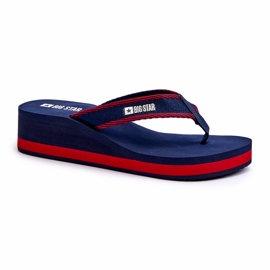 Women's Wedge Flip-Flops Big Star NN274A725 Navy Blue Women's Wedge Flip-Flops Big Star NN274A725 Navy Blue