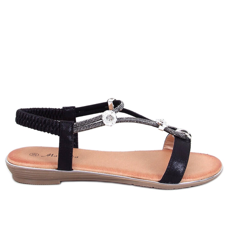 Hesna Black sandals with zircons