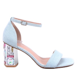 Whitneys Jean high-heeled sandals with stones blue Whitneys Jean high-heeled sandals with stones blue