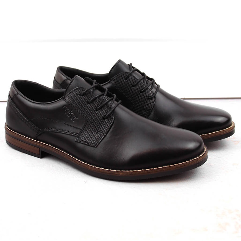 Leather comfortable men's half-boots black Rieker 13523-00