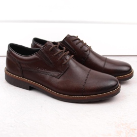 Rieker 15320-25 men's leather comfortable half-boots with elastic band brown