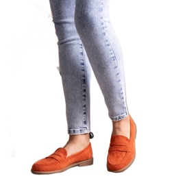 Miralona orange velvet loafers Miralona orange velvet loafers