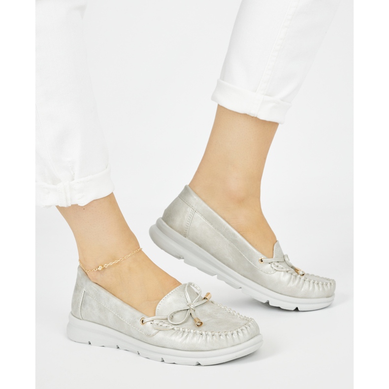 Seastar Silver comfortable moccasins made of eco-leather