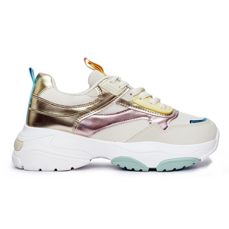 Women's sports shoes with a thick sole golden Women's sports shoes with a thick sole golden