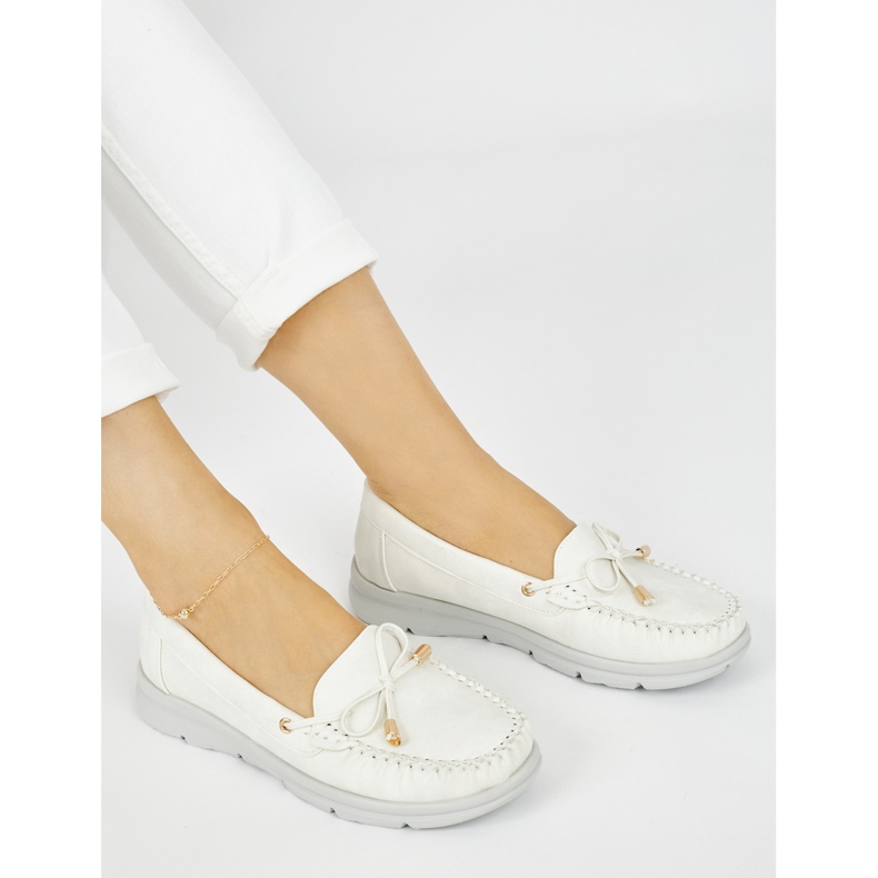 Seastar White comfortable moccasins made of eco-leather
