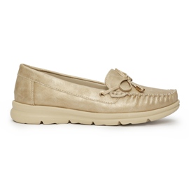 Seastar Gold comfortable moccasins made of eco-leather golden