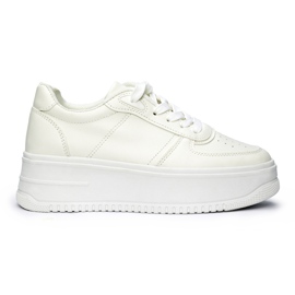White women's platform sports shoes