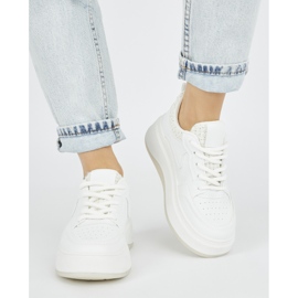 Women's white sneakers with a thick sole Women's white sneakers with a thick sole
