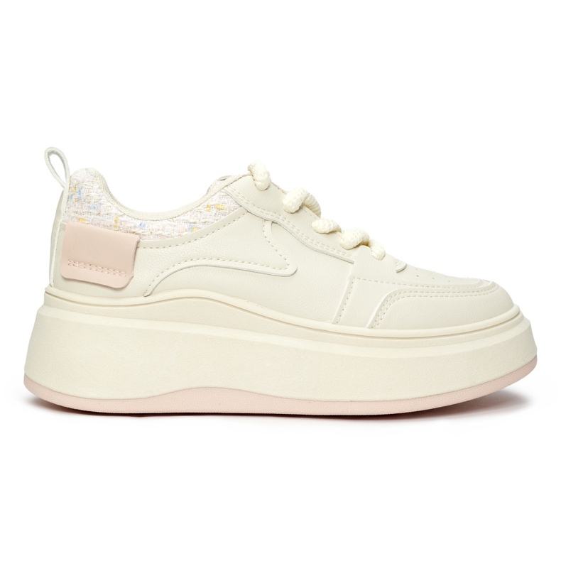 Women's cream sneakers with a thick sole beige Women's cream sneakers with a thick sole beige