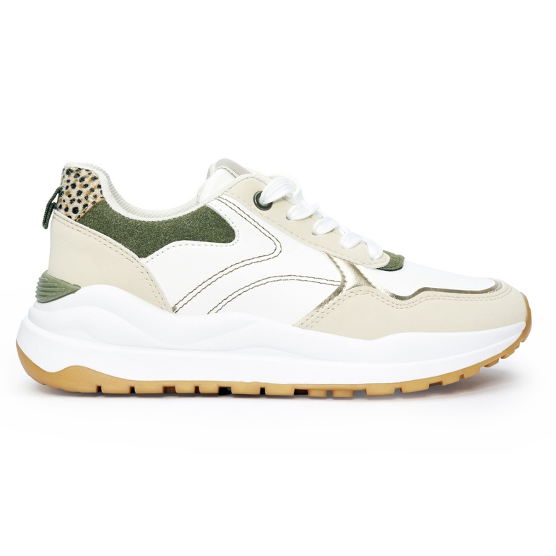 Women's multi-colored sports shoes with a thick sole white