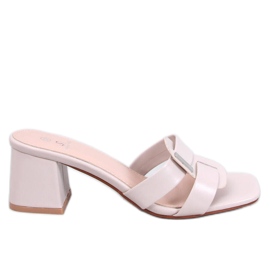 Elegant Lafar Beige high-heeled flip-flops